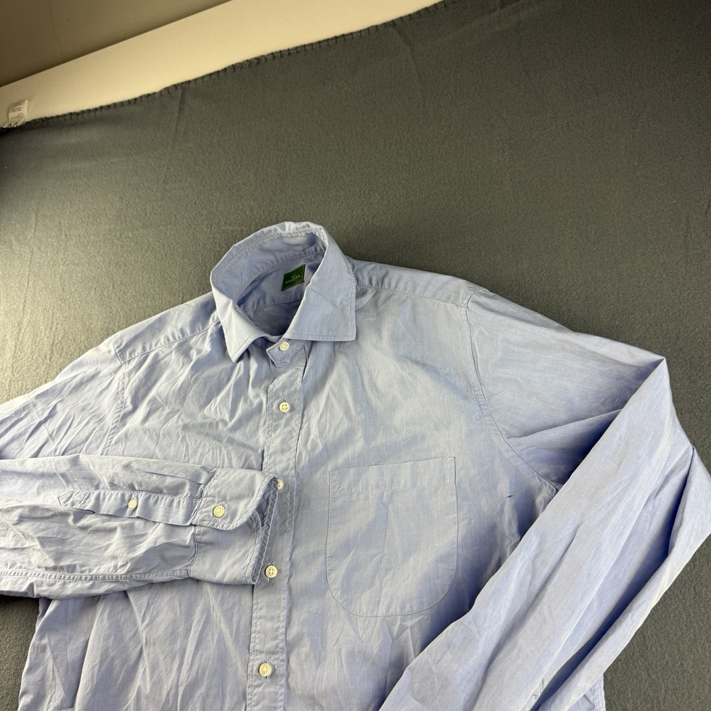 Sid Mashburn Shirt Men's M Blue Button Up Pocket Casual Dress Huckberry Luxury